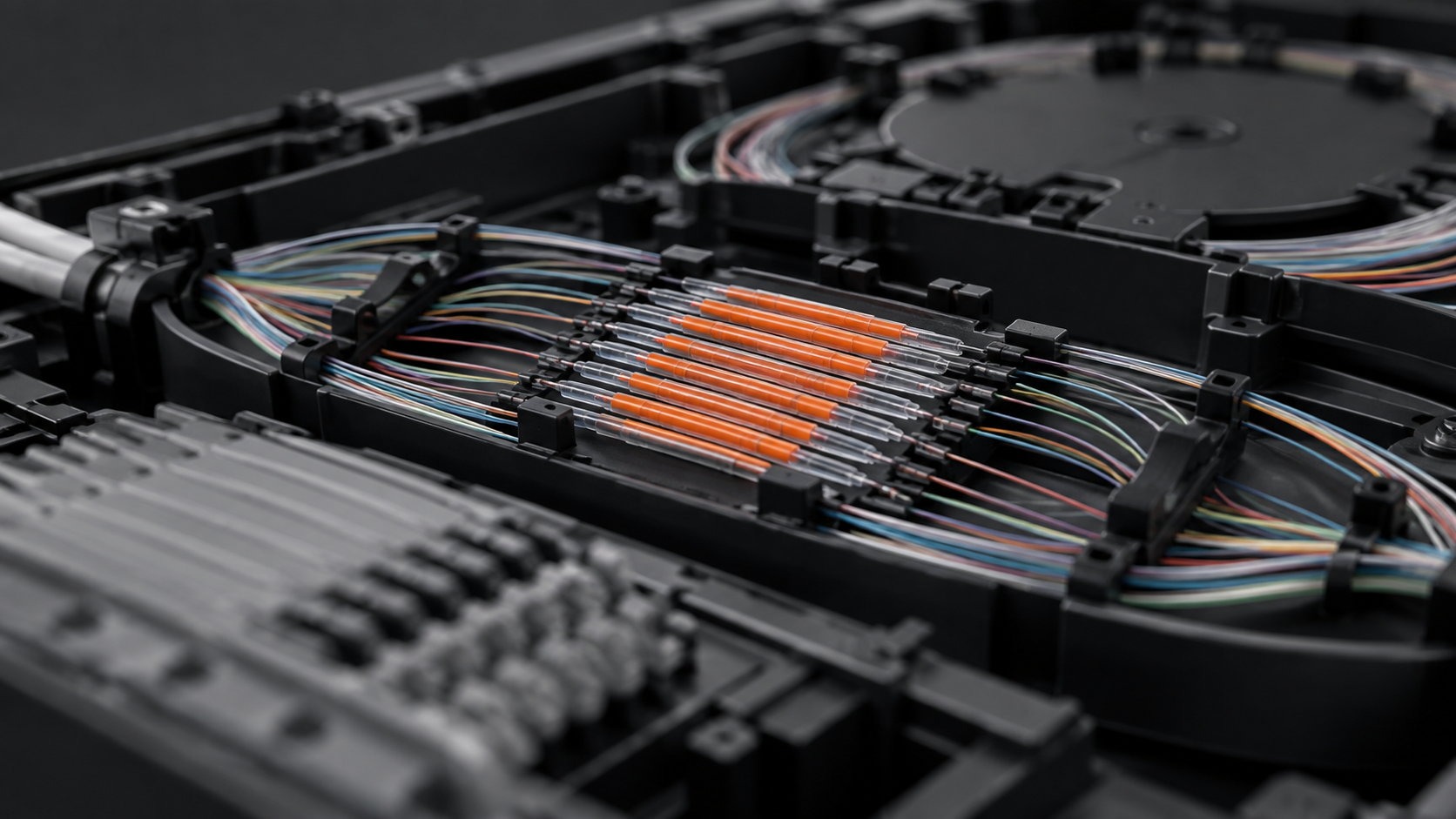 Bandeja de empalmes de fibra óptica