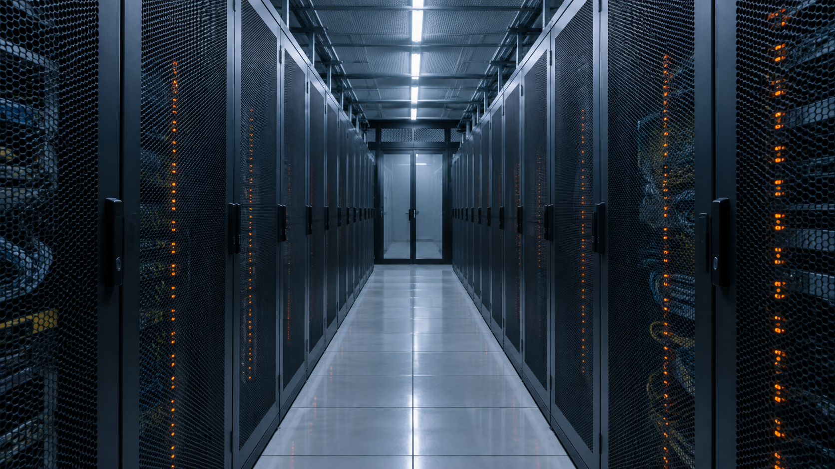 Pasillo de racks de un centro de proceso de datos